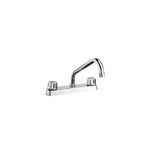 Llave para pantry doble rosca cromo Aquamatica-Bermetal Miber, vista frontal completa con acabado brillante