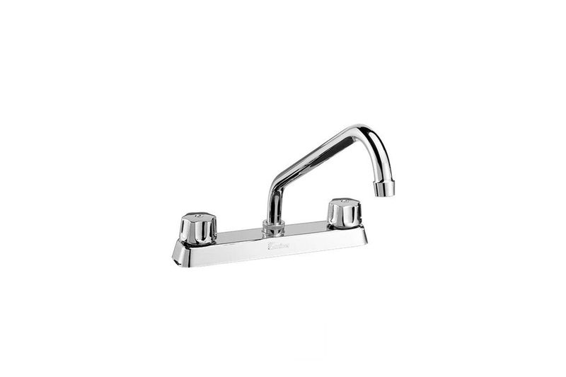 Llave para pantry doble rosca cromo Aquamatica-Bermetal Miber, vista frontal completa con acabado brillante