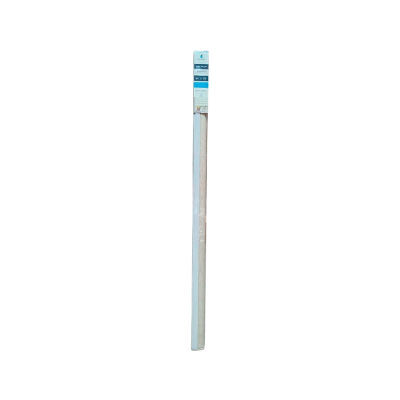 Cortina roller zebra 140x180 cm jaspe white New Space, producto enrollado en su empaque plástico protector