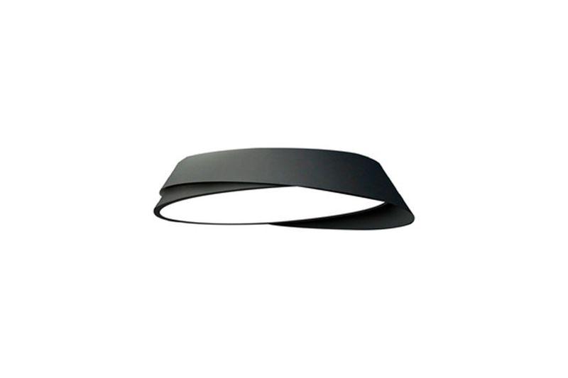 Luminaria plafón LED laquearia negro 54 W 2950 lm 30000 h 100-240 V Tecnolite, vista en ángulo del diseño circular moderno