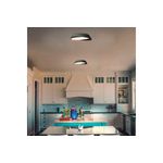 Luminaria plafón LED laquearia negro 54 W 2950 lm 30000 h 100-240 V Tecnolite, dos unidades instaladas en techo de cocina
