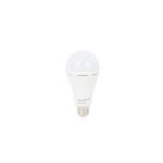 Bombillo LED emergencia A19 E27 9 W 670 lm 3000 K 25000 h Tecnolite, color blanco en vista frontal sobre fondo blanco