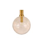 Lámpara de techo bronce dorado 1L E27 60W Ikelite, vista frontal del globo de vidrio transparente y soporte dorado