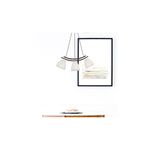 Lámpara colgante bronce cepillado 3L E27 60W Ikelite, instalada con pantallas blancas frente a un cuadro decorativo