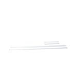 Marco para luminaria troffer 1x4 Ilukon, piezas de aluminio blanco separadas sobre fondo blanco