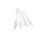 Marco para luminaria troffer 1x4 Ilukon, cuatro piezas de aluminio blanco separadas sobre fondo blanco