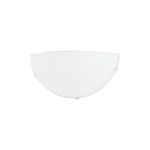 Lámpara semiplafón pared blanco 1 luz E27 60W Ikelite, vista frontal del difusor blanco en forma de semicírculo
