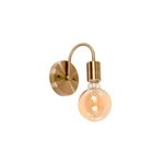 Lámpara de pared bronce antiguo 1 luz E27 60W Designers Lighting, detalle frontal con bombilla vintage encendida