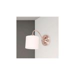 Lámpara pared Elegance níquel satinado 1 luz E27 60 W Ikelite, instalada en pared con pantalla blanca plisada