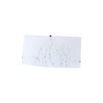 Lámpara plafón pared níquel satinado 1 luz E27 60 W Ikelite, detalle frontal de la pantalla de vidrio blanco esmerilado
