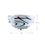 Lámpara semiplafón pared blanco 1 luz E27 60 W Ikelite, gráfico con medidas de 25 cm de ancho y 12,5 cm de alto