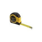 Cinta métrica Dual Lock Stanley de 5 mts y 19 mm, vista lateral con la cinta amarilla extendida