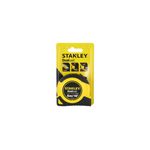Cinta métrica Dual Lock 5 metros y 19 mm Stanley, vista frontal del producto en su empaque amarillo de cartón