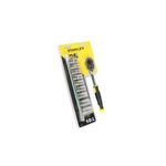 Juego de copas 1/2" + rachet 1/2" 11 piezas Stanley, set completo en su empaque plástico con soporte amarillo