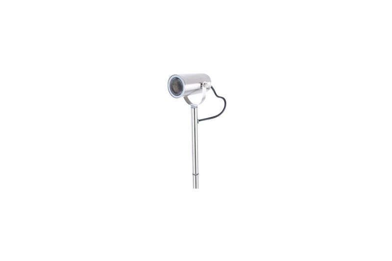 Lámpara de estaca acero inoxidable 1 L 5 W 350 lum 3000 K GU10 25 largo IP44 Riga 1 Eglo, vista lateral con cable negro