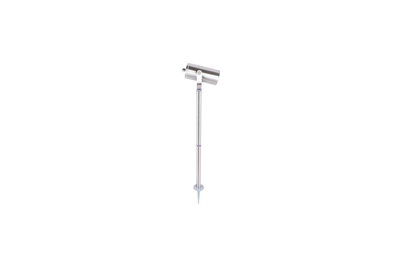 Lámpara de estaca acero inoxidable 1 L 5 W 350 lum 3000 K GU10 25 largo IP44 Riga 1 Eglo, vista frontal completa del equipo
