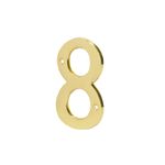Número 8 dorado de 4 pulgadas Hermex, vista frontal detallando los orificios para tornillos