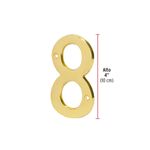 Número 8 dorado de 4 pulgadas Hermex, gráfico con indicador de altura de 4 pulgadas o 10 cm