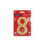 Número 8 dorado de 4 pulgadas Hermex, empaque rojo con tornillos de instalación incluidos