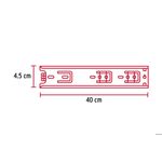 Riel para gaveta 1.7 x 31.5 pulgadas 34 kg cierre suave Hermex, gráfico técnico con medidas de 4.5 cm y 40 cm