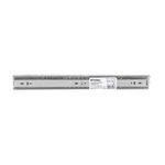 Riel para gaveta 1.7 x 31.5 pulgadas 34 kg cierre suave Hermex, empaque plástico con etiqueta blanca y código de barras