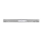Riel para gaveta apertura 3/4 1 x 37.4 pulgadas 10 kg cierre suave Hermex, vista lateral del riel en su empaque plástico
