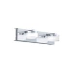 Lámpara de pared LED Romendo cromo satinado dimeable Eglo, vista frontal con cuatro pantallas cilíndricas blancas