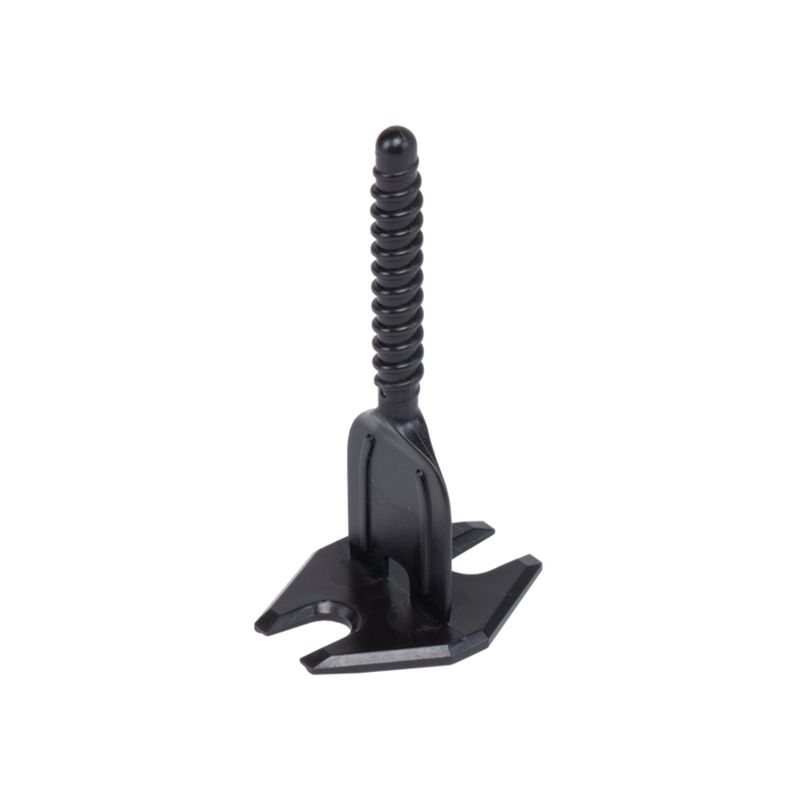 Base plana 2 mm Cyclone Rubi, vista en ángulo del accesorio de plástico negro sobre fondo blanco