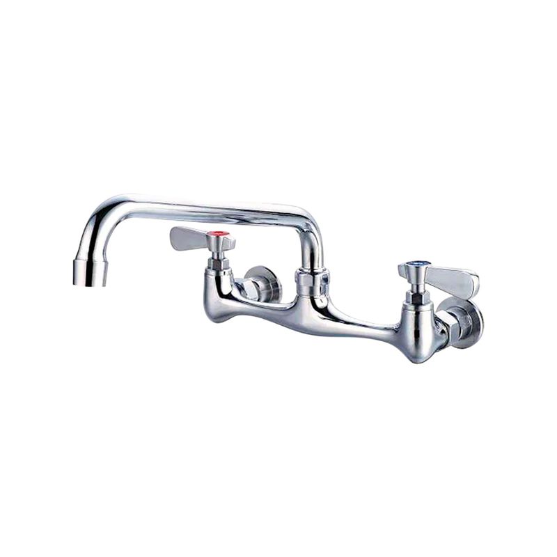 Llave para pantry de pared 8 pulgadas y grifo de 12 pulgadas Migsa, grifo cromado con dos manijas y cuello giratorio