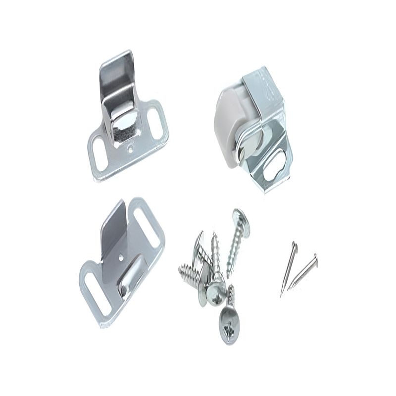 Cierre de rodillo 1 3/8" zinc Amerock, kit desglosado con herrajes metálicos y tornillos de fijación