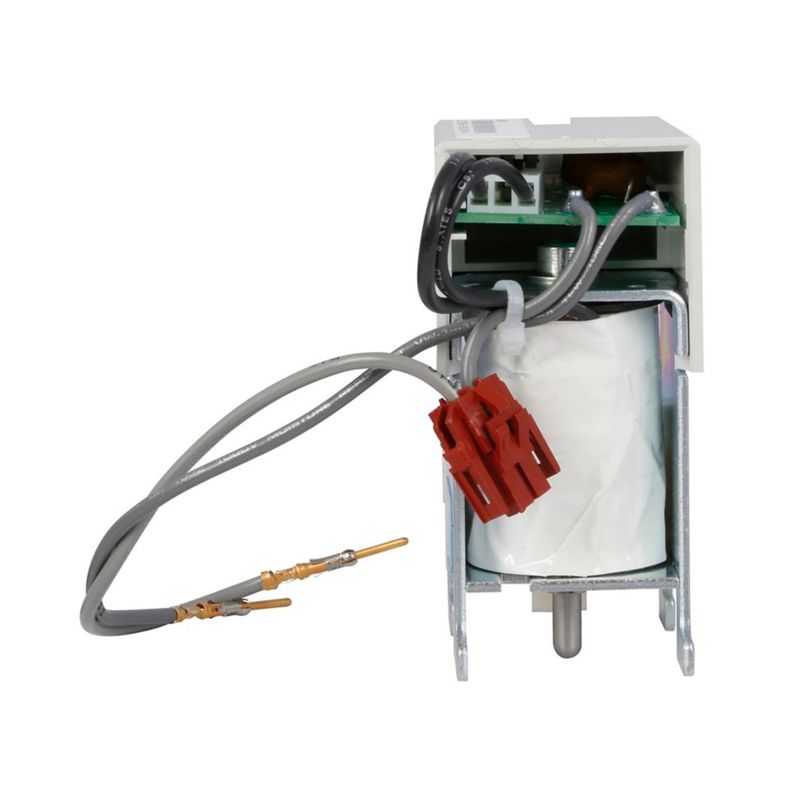 Bobina de disparo Magnum 110-127 VAC MST1 2A11791G01 Eaton, vista lateral con cables grises y conector rojo