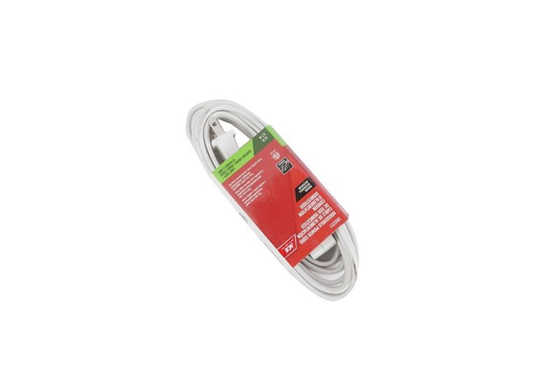 Extensión eléctrica 16/2 13A 125V 12 pies blanca Ace, cable enrollado con etiqueta roja de empaque