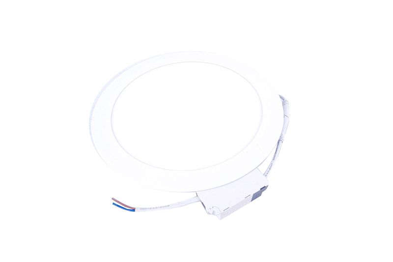 Luminaria empotrable LED R 8 18 W 1080 lm 6500 K 100-253 V Ilukon, vista diagonal con cableado y driver blanco