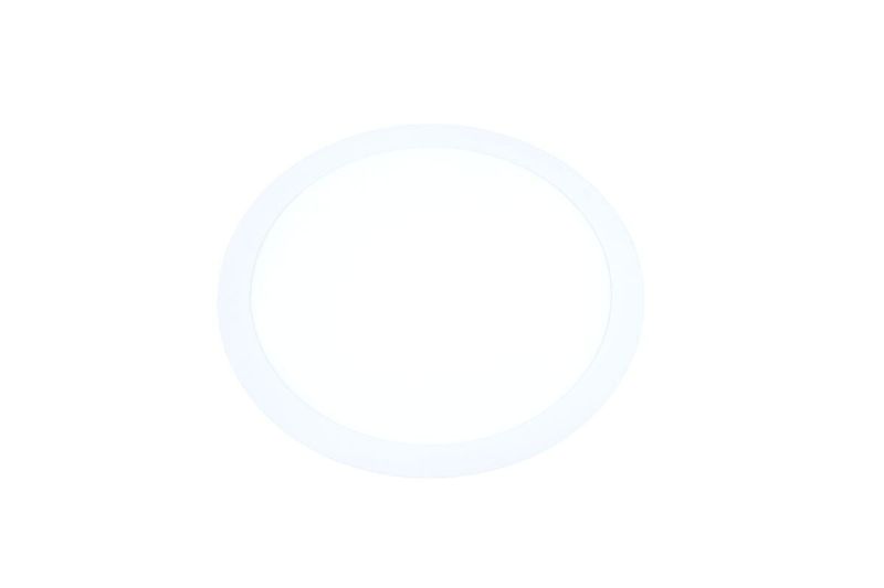 Luminaria empotrable LED R 11 24 W 1440 lm 6500 K 100/253 V Ilukon, vista frontal del difusor circular blanco encendido