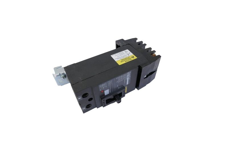 Interruptor para tablero I-Line 2x175 A 120/240 V Square D, vista lateral con etiqueta de advertencia amarilla y negra
