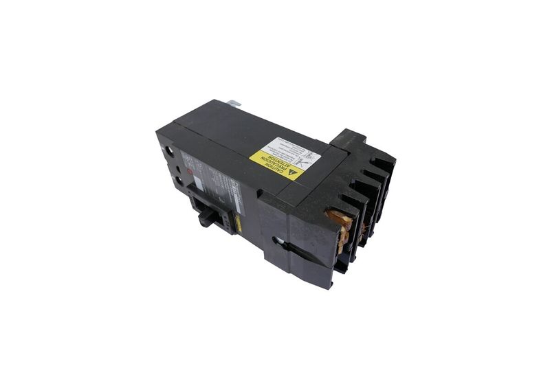 Interruptor para tablero I-Line 2x175A 120/240V Square D, vista lateral trasera con terminales metálicas y etiqueta amarilla