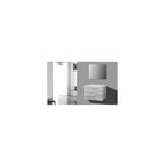 Mueble para baño 70 x 46 con espejo 70 x 60 H14-700 Sinsa, ambientado en baño con paredes grises y piso blanco