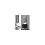 Mueble para baño Oakbrook 50x40 con espejo 50x80 SINSA, ambientado en baño con lavamanos blanco y tina al fondo