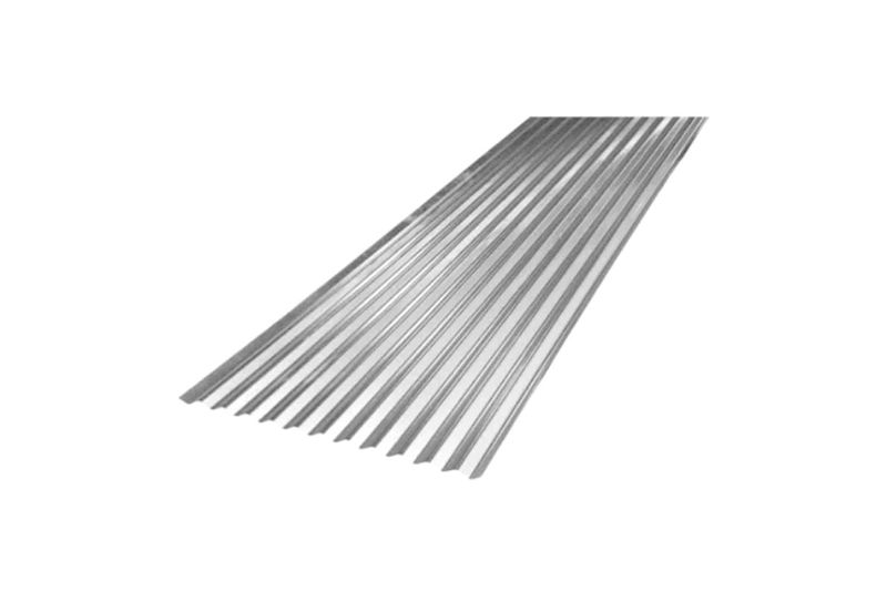 Lámina zinc aluminizada C-26 ondulado de 1.60 metros Alutech, vista en perspectiva del panel metálico corrugado