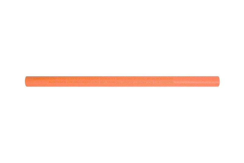 Flotador fideo de espuma Aquabones 48 pulgadas 6-12 años Bestway, vista lateral del tubo naranja con advertencias impresas