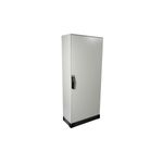 Gabinete metálico Himel IP 66 Schneider Electric de 1200x800x300 mm con fondo falso, vista frontal en ángulo con cerradura
