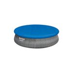 Set piscina redonda Fast Set gris 4.57 m diámetro x 1.07 m alto Bestway, vista superior con interior azul brillante