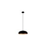 Lámpara de techo colgante Mogano 1 negro/cobre IP20 Eglo, vista frontal centrada con el interior de la pantalla cobre