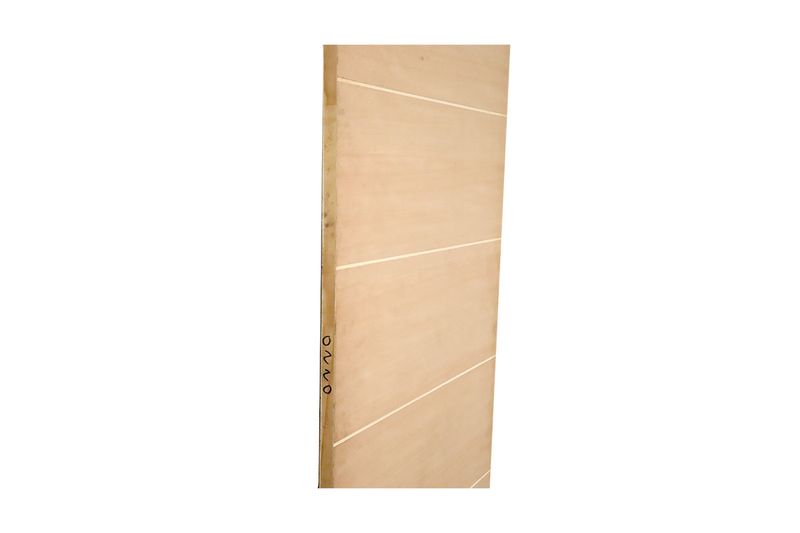Puerta plywood Toscana 80 cm x 210 cm Puertas Globales, vista lateral del canto y el grosor de la madera