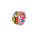 Cinta de ducto universal gris 10 m x 50 mm Tesa, vista lateral del rollo donde se aprecia el núcleo con logo rojo