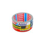 Cinta de ducto universal gris 10 m x 50 mm Tesa, primer plano del rollo con etiqueta frontal y núcleo azul