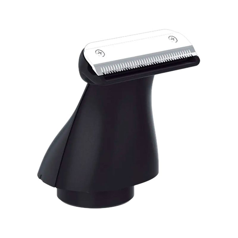 Cortadora de cabello Remington PG6160A, primer plano del accesorio recortador con cuchilla metálica y base negra