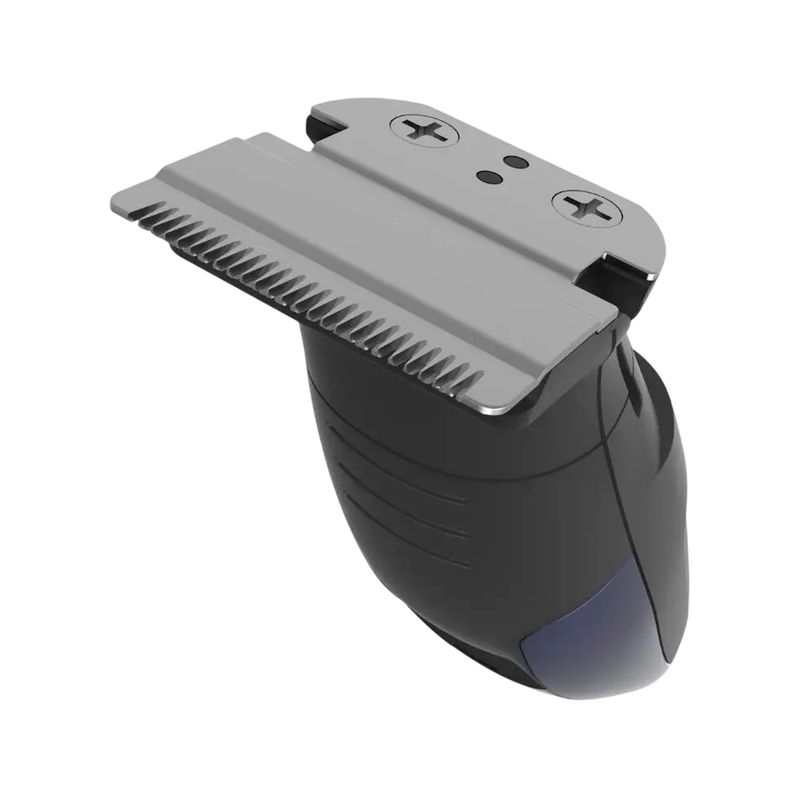 Cortadora de cabello Remington PG6160A, primer plano del cabezal de corte metálico y cuerpo negro