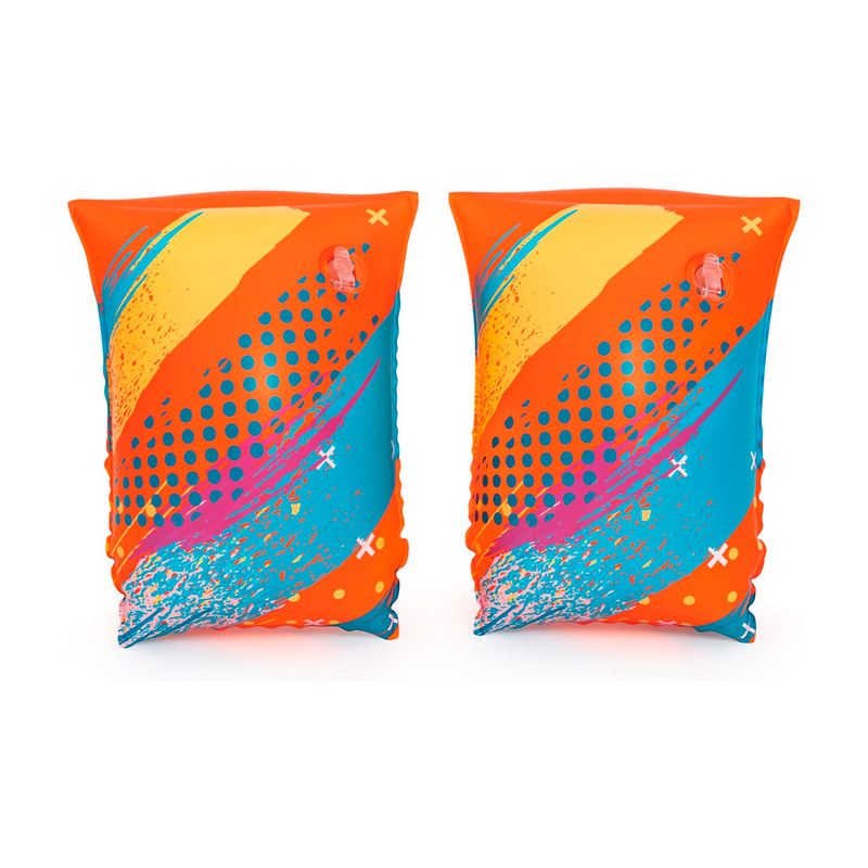Mangas flotantes para niños 3 a 6 años multicolor Bestway, par de flotadores inflables con diseño gráfico colorido