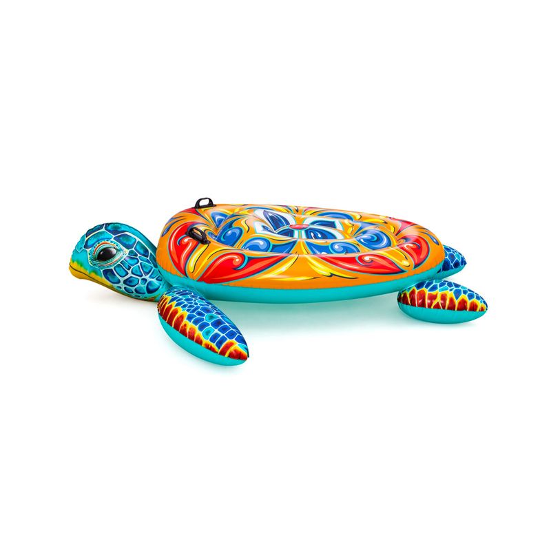 Flotador inflable para niños diseño tortuga multicolor Bestway, vista lateral completa sobre fondo blanco
